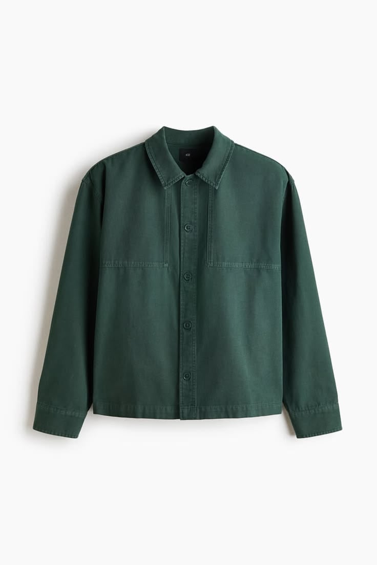 Nocturne overshirt, brushed cotton twill with corozo buttons