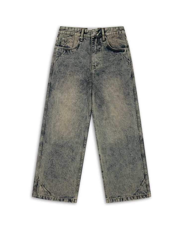 Ash panel denim, triple-stitched selvedge
